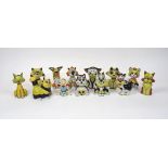 A quantity of Lorna Bailey pottery cats, 20th century and later, to include various designs with