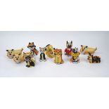 A quantity of Lorna Bailey pottery cats and dogs, 20th century and later, to include three yellow