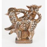 Helge Christoffersen (Danish, 1925-1965), an earthenware sculpture depicting a catfight, mid-