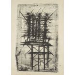 Leslie Thornton, British 1925-2016- Fishermen, 1955; drypoint etching on wove, signed, dated and