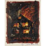 John Keane, British b.1954- Home, 1994; screenprint with woodblock and collage, signed, titled,