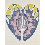 Karen Usborne, British b.1941- Heart, 1972; lithograph in colours on wove, signed, dated and