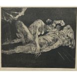 Jacqueline Morreau, American 1929-2016- Psyche and Eros; etching, signed and titled in pencil, bears