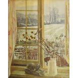 John Nash CBE RA, British 1893-1977- A window in Bucks; reproduction printed in colours, signed