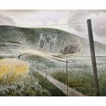 After Eric Ravilious, British 1903-1942- Chalk Paths and Wilmington Giant; two giclée prints in