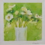 Linda Clark, British, mid-late 20th century- Flowers in a vase; giclee print in colours on wove,