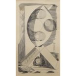 Edward Bawden, British 1903-1989- Untitled abstract; etching on wove, 19.9 x 10.4 cm (ARR) Please