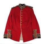 A British dress tunic, possible late 19th/early 20th century, with oak leaf collar and cuff and