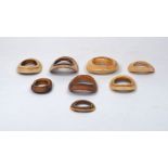 A group of mixed African ivory bangles, 19th century, of varying patinas an sizes, of round and