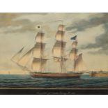 After Montardier Moore, French 1793-1860- Ship Bowditch; hand-coloured collotype, published by the