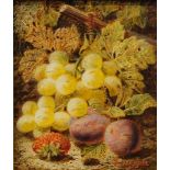 Oliver Clare, British 1853-1927- Still life with fruit; oils on board, a pair, ea. signed and