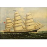 American School, mid-late 19th century and later- Clipper Ship Creedmoor; oil on canvas, 71 x 99