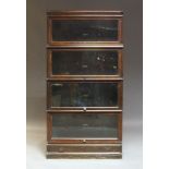 A Globe Wernicke five-section oak stacking bookcase, early 20th Century, with three glazed