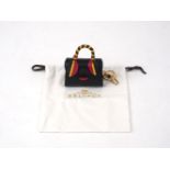 A Delvaux 'Les Miniatures Belgitude' custom made miniature black leather handbag, in fitted box with