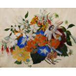 British School, early 19th century- Exotic flowers; watercolour and bodycolour on paper, two, 26 x