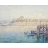 Hubert Jarvis, Australian 1882-1964- Tranquil harbour scene; watercolour, signed and dated 21, 36