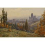 Minnie Dibdin Spooner, née Davison RMS, British 1867-1949- View of Durham Cathedral; watercolour,