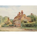 Henry John Yeend King VPRI, British 1855-1924- Old Cottages at Beaulieu, Hants: St. Leonards