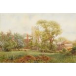 James Whaite, British 1881-1916- Bidstow Church; watercolour on paper, signed lower left, 34 x 51.