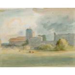 Rowland Wright Alston, British 1895-1958- Amberley, Sussex; watercolour, bears inscription on the