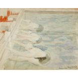 Denis Reed RWA ARCA, British 1917-1979 - Smethwick Baths, Gt. Britain v. E. Germany, 1959;