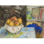 Michael Rothenstein RA, British 1908-1993 – Fruit Bowl with Window, 1988; watercolour and gouache on