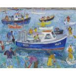 Linda Weir, British b.1949 - Stuart McClary 2011-2012 and St Ives Fishermen 'A Good Catch', 2011;