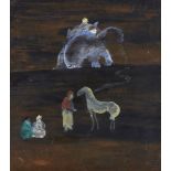 Charles Higgins ('Pic'), Scottish 1893-1980 - Untitled (man, horse, creature); oil on board, 45 x 40