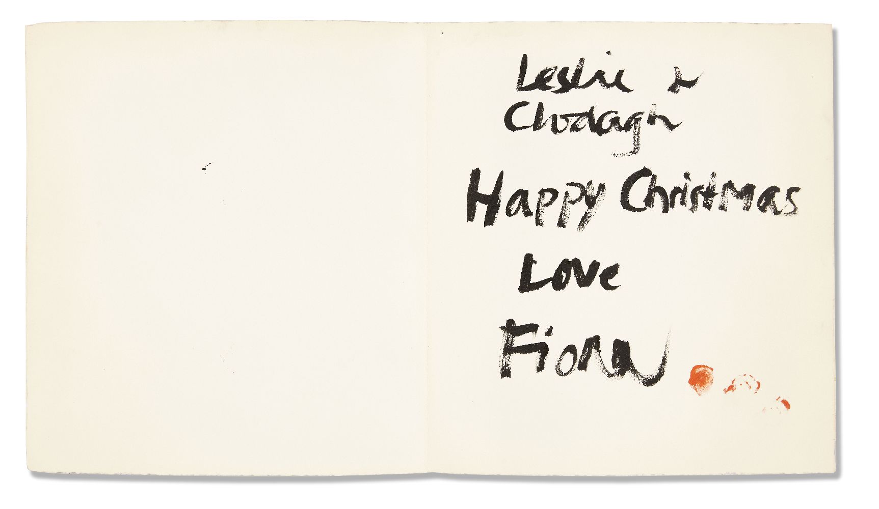 Fiona Rae RA, British b.1963 - Mickey Mouse Christmas Card; acrylic on folded card, inscribed ' - Image 5 of 5
