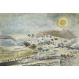Paul Nash, British 1889-1946- 'Moonrise Over Stow-on-the Wold', 1945; watercolour, signed 'Paul