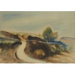 Edward McKnight Kauffer, American 1890–1954- Landscape; watercolour, signed 'E McKnight Kauffer'