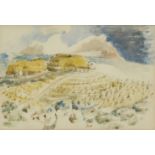 Paul Nash, British 1889-1946- 'Landscape in Berkshire- Study', 1946; watercolour, signed 'Paul Nash'