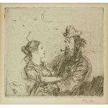 Augustus John OM RA, British 1878-1961- 'The Amorous Tramp'; etching, signed 'AG' John lower