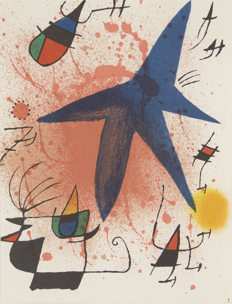 Joan Miró, Spanish 1893-1983- L'Astre Bleu, Le Soleil Rouge, La Lune Vert [Mourlot 857, 859 and - Image 6 of 7