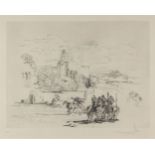 Salvador Dalí, Spanish 1904-1989- Rome and Cadaqués [Field 73-21], 1972; heliogravure and drypoint