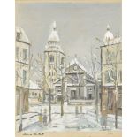 Maurice Utrillo, French 1883-1955- L'Eglise Saint Pierre, 1959; lithograph with pochoir in colours