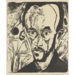 Erich Heckel, German 1883-1970- Männliches Bildnis (Self Portrait), 1919; lithograph on laid, signed