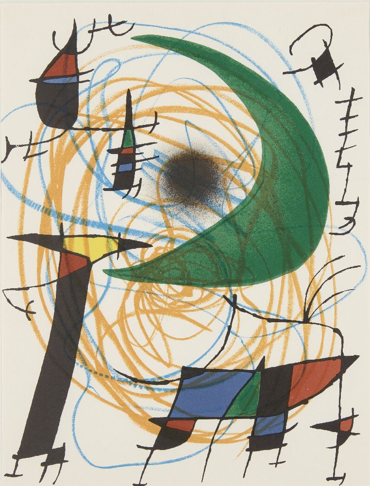 Joan Miró, Spanish 1893-1983- L'Astre Bleu, Le Soleil Rouge, La Lune Vert [Mourlot 857, 859 and - Image 4 of 7