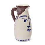 Pablo Picasso, Spanish 1881-1973- Chope Visage [A.R. 432], 1959; ceramic pitcher with coloured