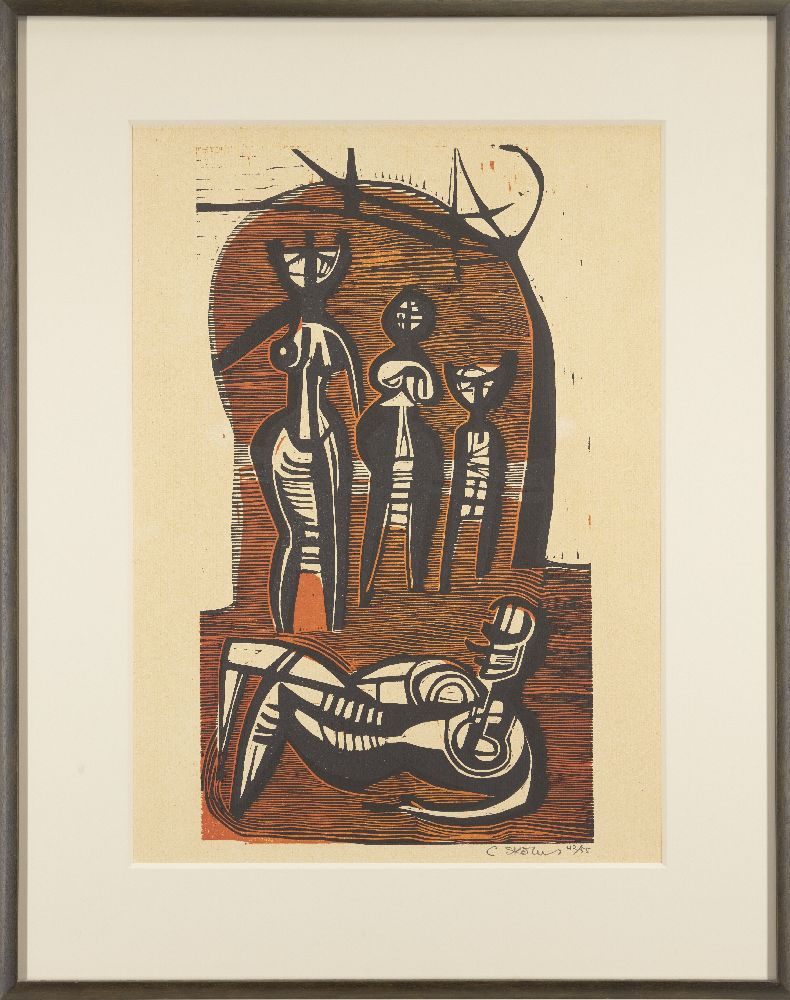 Cecil Skotnes, South African 1926-2009- Untitled; twelve woodcuts in colours on wove, each signed - Image 5 of 25