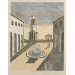 Giorgio de Chirico, Italian 1888-1978- Il Segreto Della Fontana, 1971; lithograph in colours on