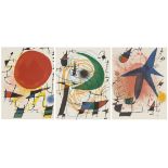 Joan Miró, Spanish 1893-1983- L'Astre Bleu, Le Soleil Rouge, La Lune Vert [Mourlot 857, 859 and