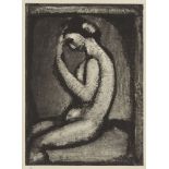 After Georges Rouault, French 1871-1958- Plate V, Les Fleurs du Mal., 1966; engraving with