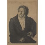 Emil Orlik, Czech 1970-1932- Ludwig Van Beethoven, 1922; etching and drypoint with mezzotint on