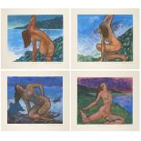 Ivor Abrahams RA, British 1935-2015- Sirens, 1994; four lithographs in colours on wove, each signed,