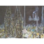 Michael Heindorff, German b.1949- Cologne Cathedral; lithograph in colours on Somerset wove,