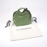 Complét: a Neomi Micro leather pearl green crocodile effect tote bag with strap, 20cm x 20cm x