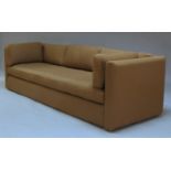 Hay, a contemporary 'Hackney' three-seater sofa, upholstered in brown woollen fabric, with loose