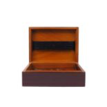 A modern mahogany humidor, by Lino, the interior with a quantity of Panter cigars, 30.5cm wide