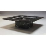 Paolo Piva, a 'Re Quadro' black lacquer and marble coffee table for B&B Italia, c.1980, the square